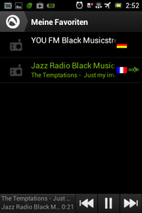 Screenshot: Radio-App im Test: Audials - Radio + Musik Sync - Favoriten