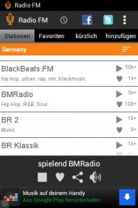 Screenshot: Radio FM App für Android